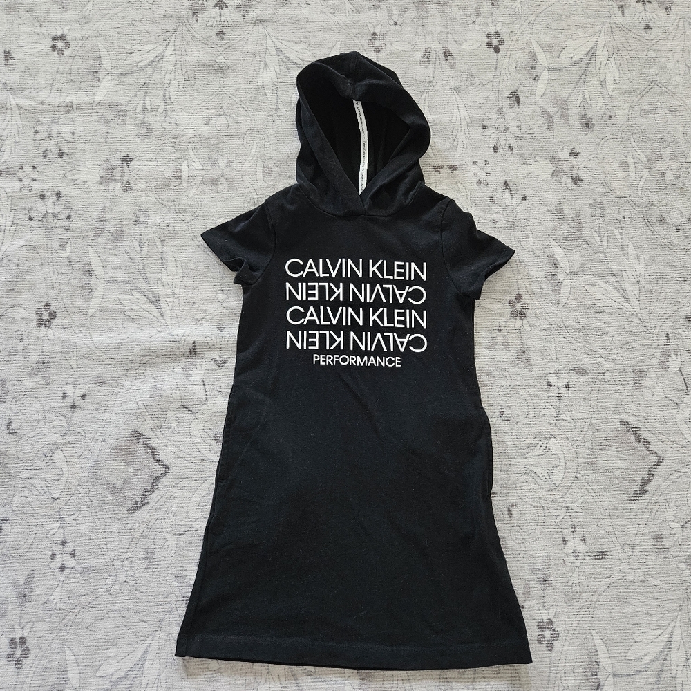 Calvin klein 100% cotton performance hoodie dress with pockets size 7 small